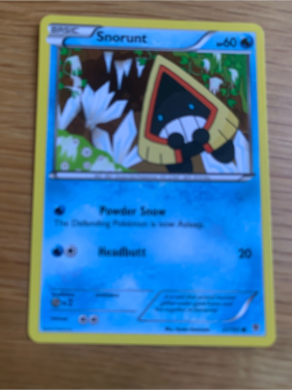 Pokemon Snorunt Card - Blue and Yellow